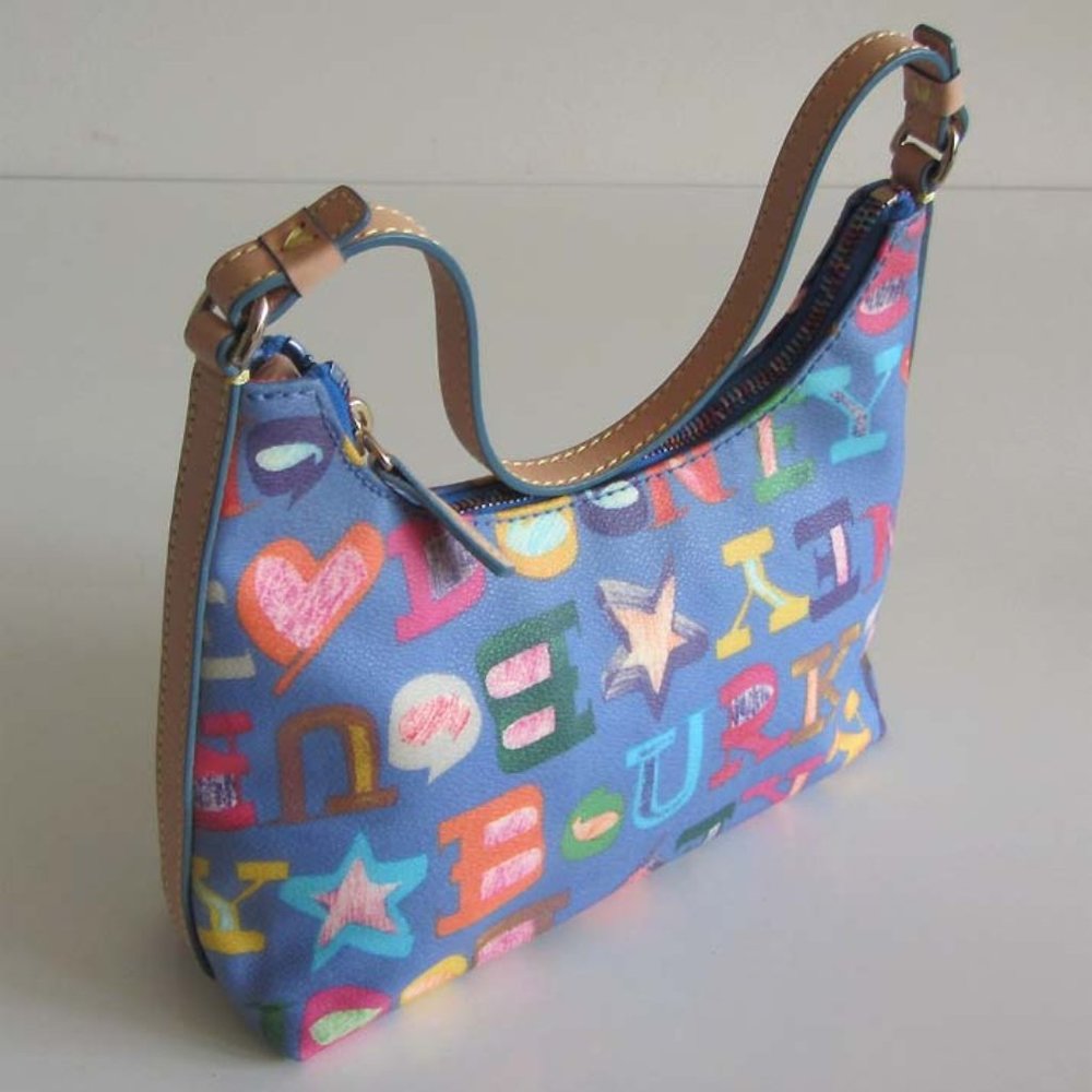 DOONEY & BOURKE multi-color coated leather hand bag shoulder bag hobo - Picture 2 of 7